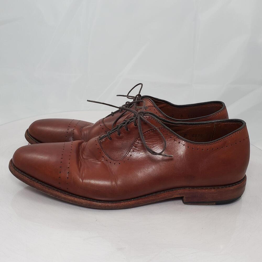 Allen Edmonds Vernon Shoes Men 10 D Brown Leather Cap Toe Oxford Dress USA